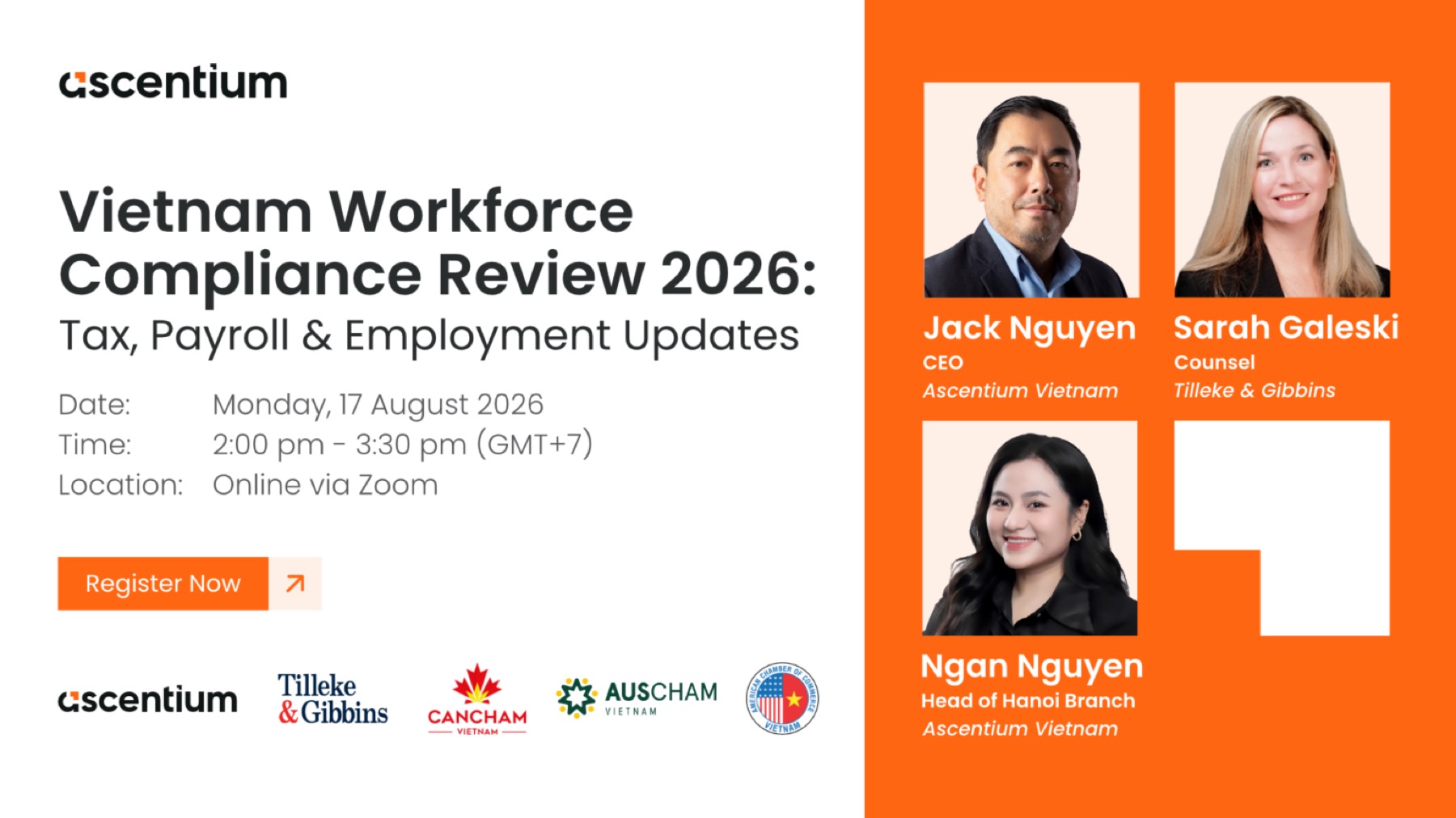 [Co-host Event] Ascentium Vietnam’s Webinar: Vietnam Workforce Compliance Review 2026…