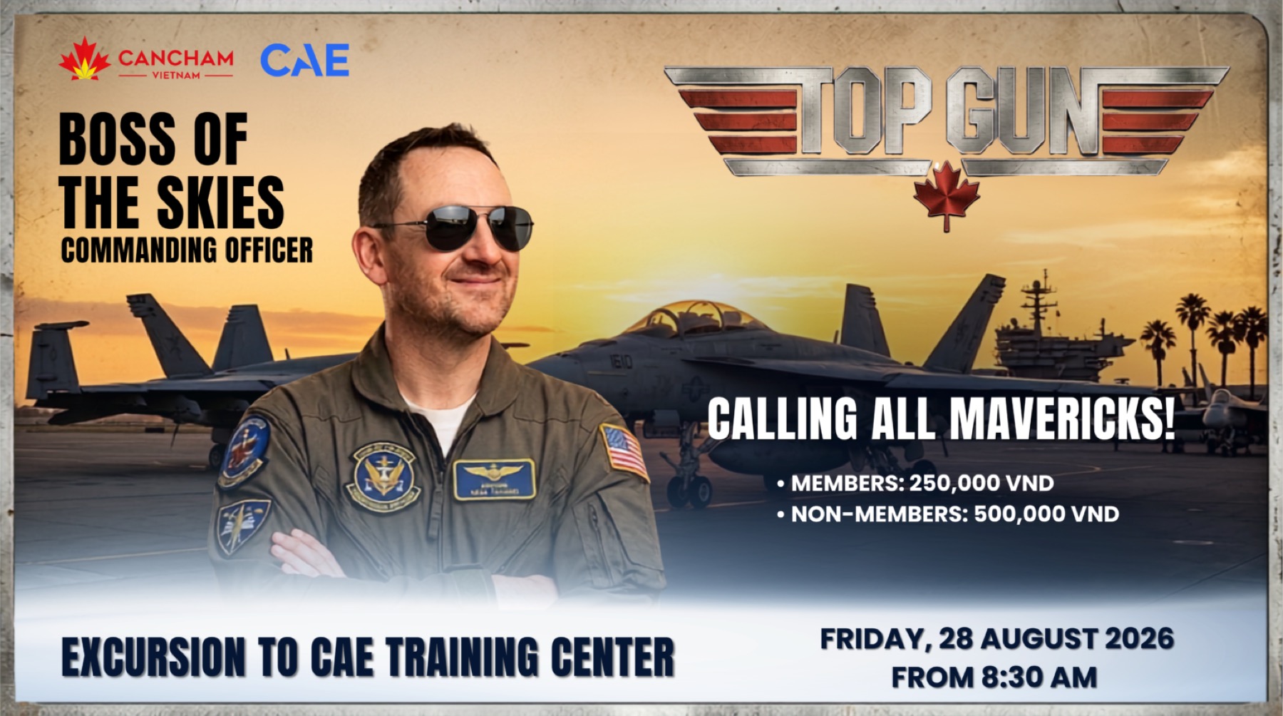 Excursion To CAE Training Centre August 28 @ 8:30 AM to 1:00 PM FTC Building, No. 117 Hong…